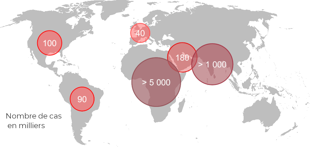 Carte du monde drépanocytose